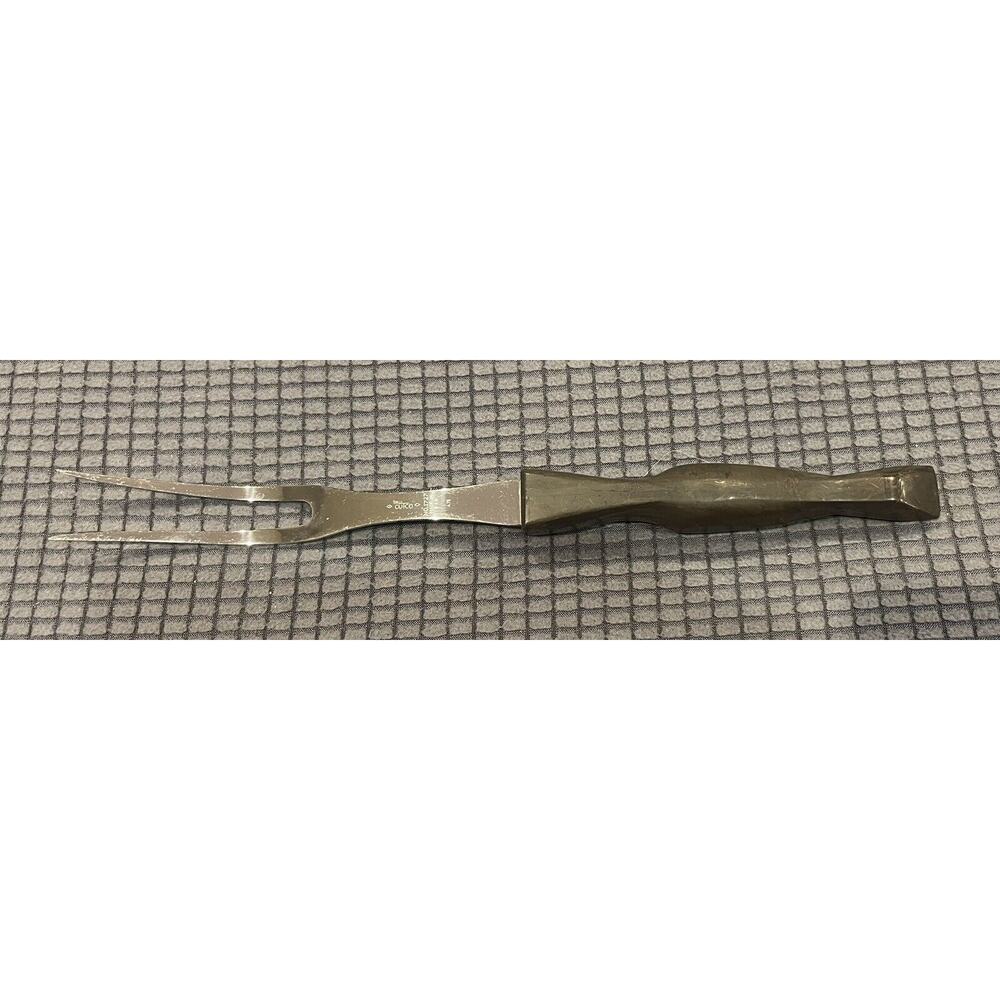 Cutco Carving Fork #1727 KM Stainless Classic Brown Handle USA